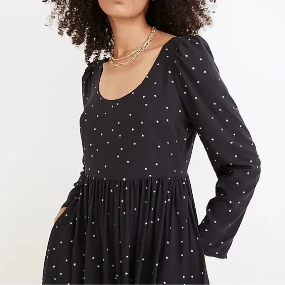 Elegant Black Polka Dot Dress - Picture 2 of 6